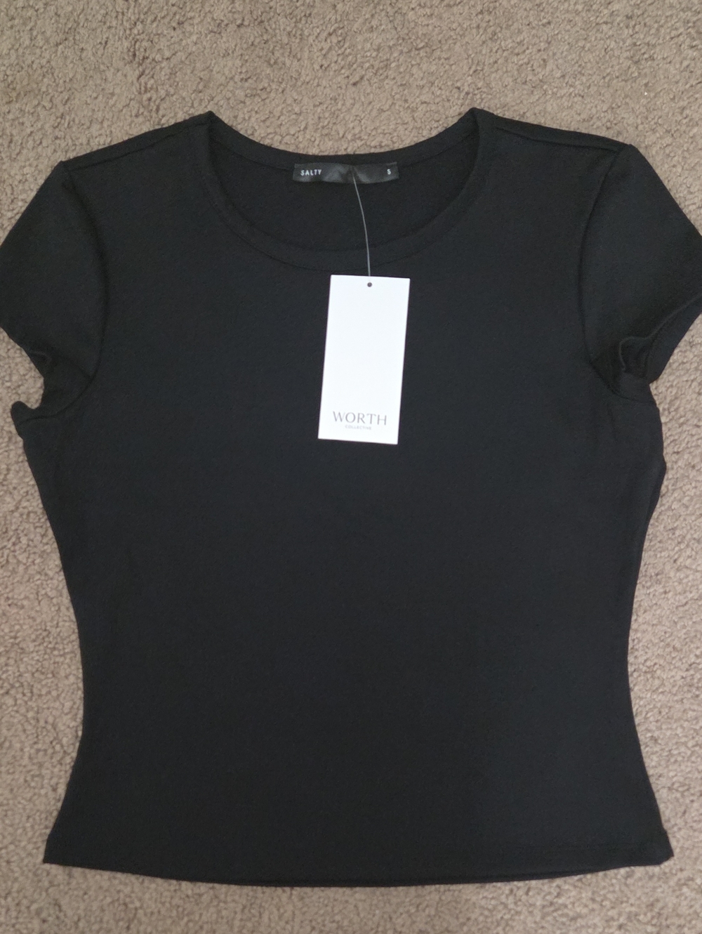 *NWT* Worth Collective Black Short Sleeve Athletic Crewneck Tee